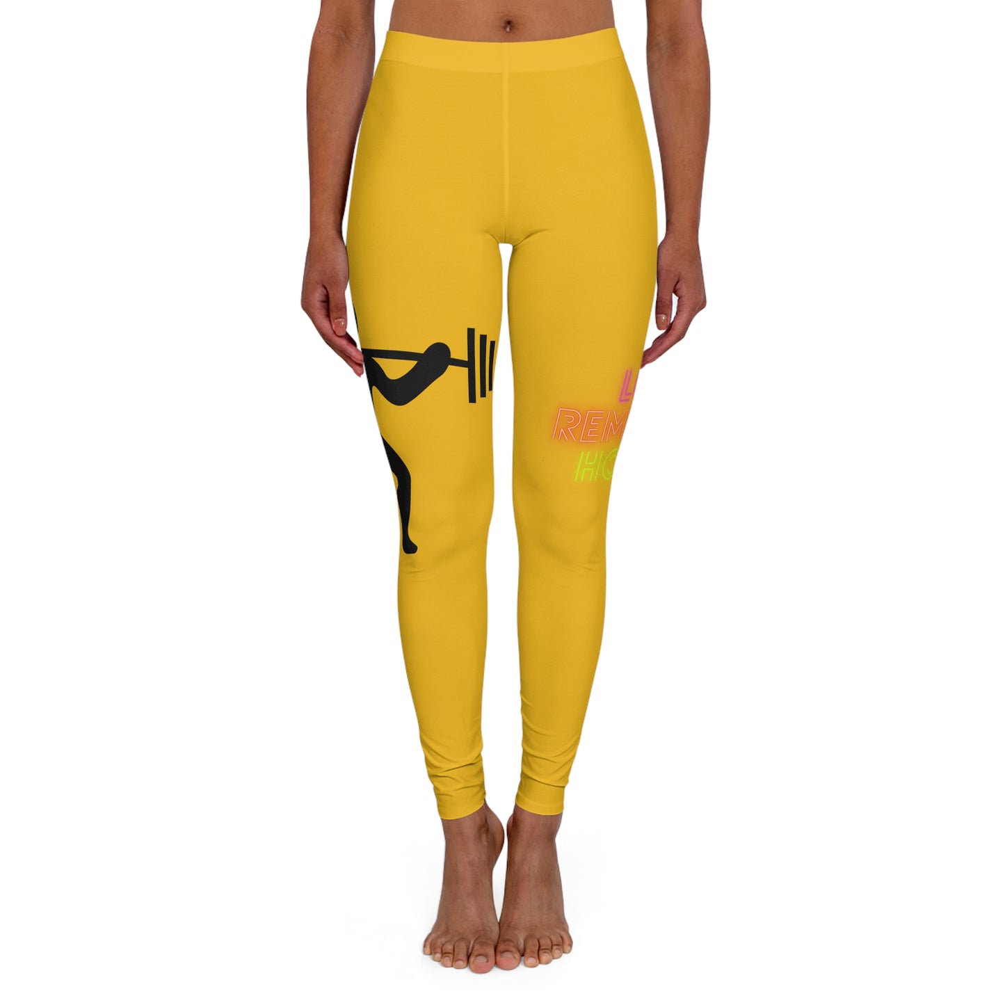 Women's Spandex Leggings: Weightlifting Yellow