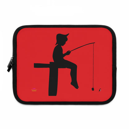 Laptop Sleeve: Fishing Red