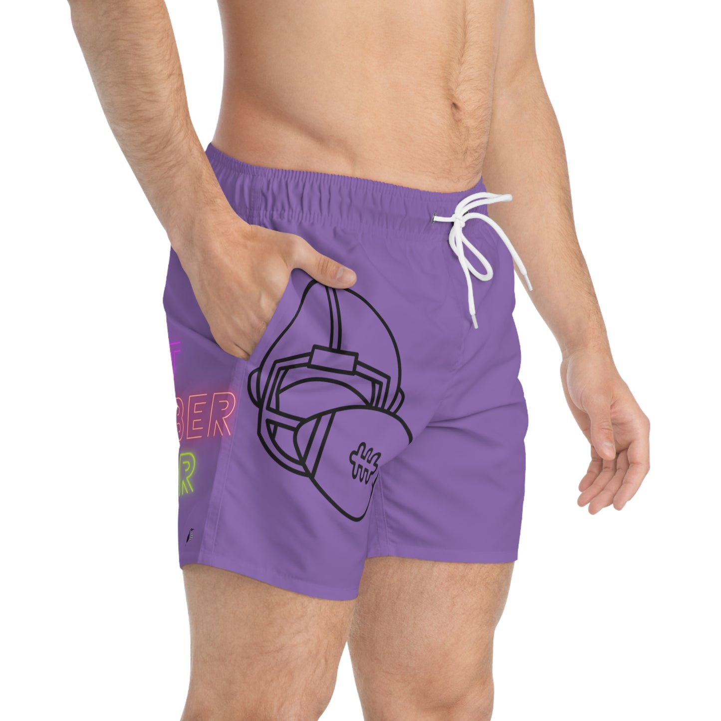 Swim Trunks: Football Lite Purple