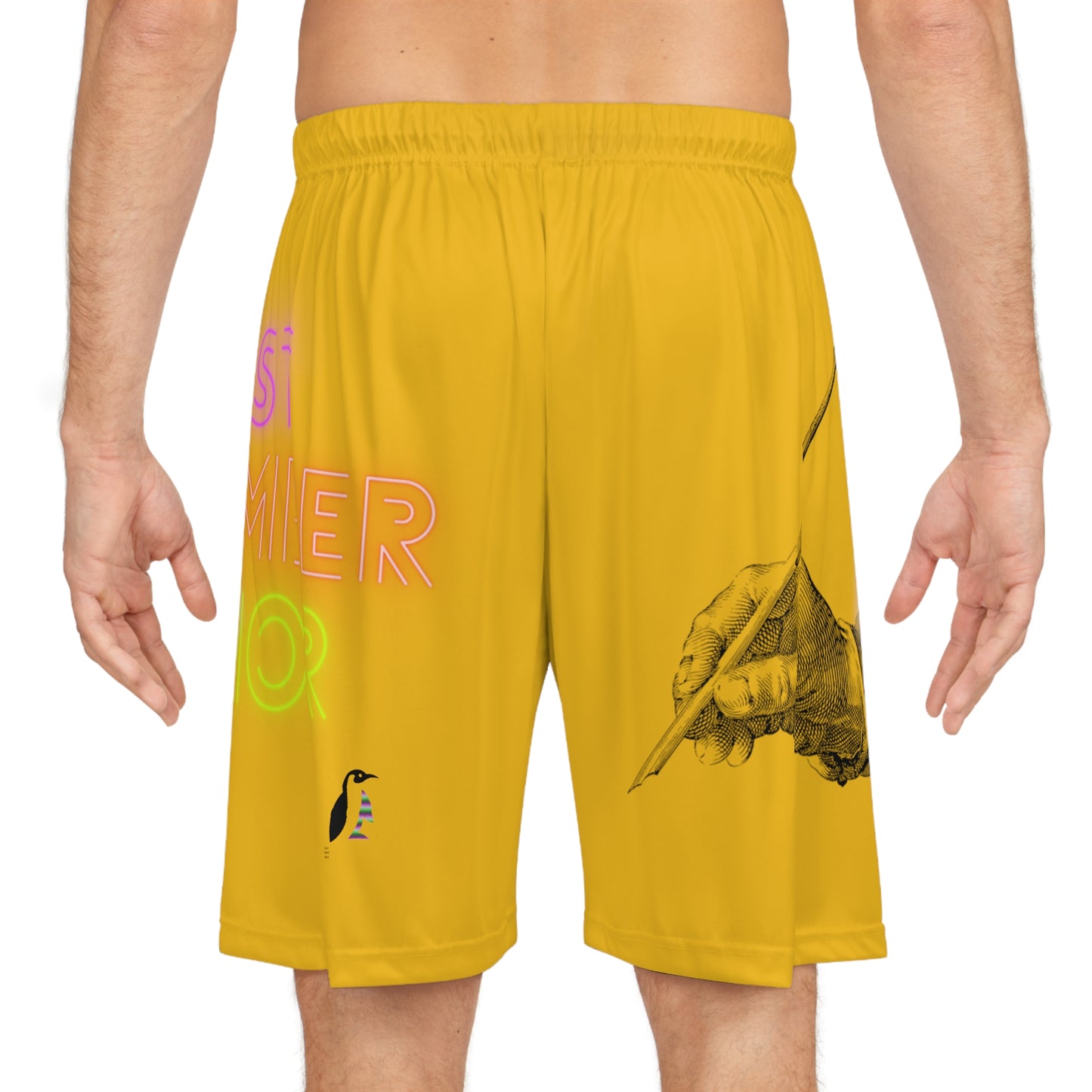 Basketball Shorts: Writing Yellow