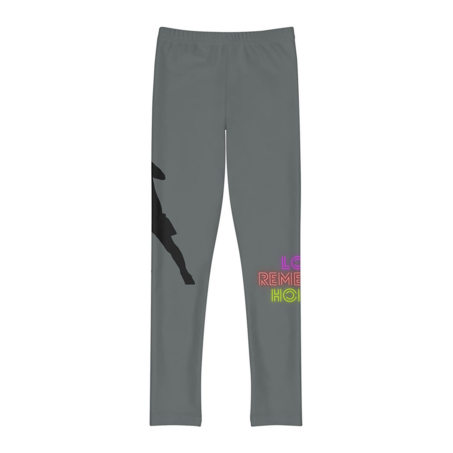 Youth Full-Length Leggings: Soccer Dark Grey