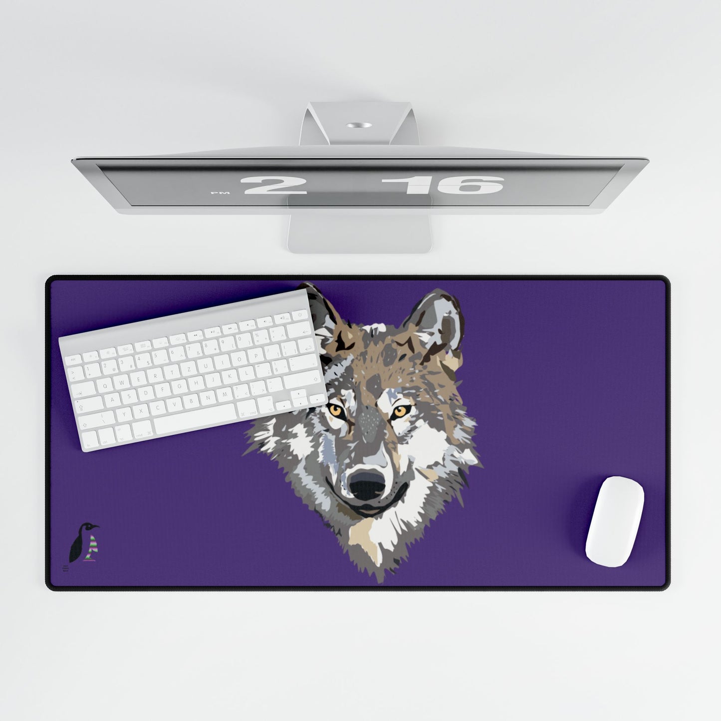 Desk Mats: Wolves Purple