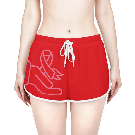 Women's Relaxed Shorts: Fight Cancer Red