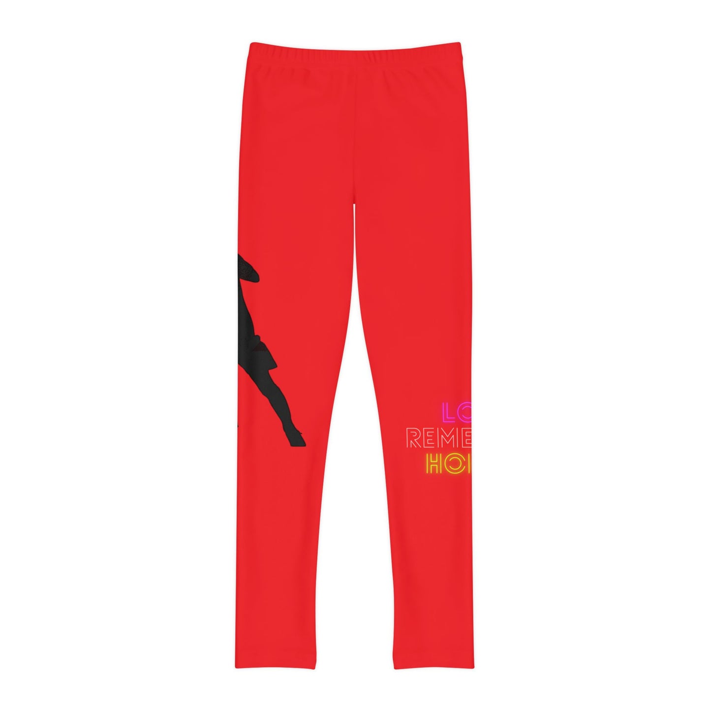 Youth Full-Length Leggings: Soccer Red