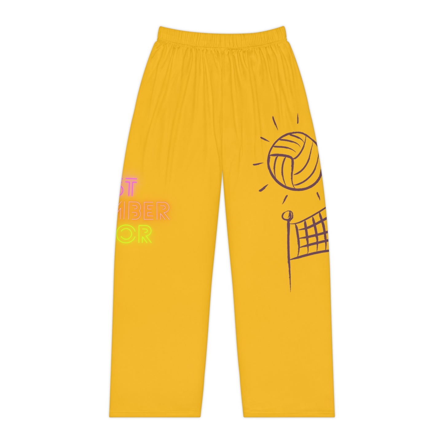 Pambabaeng Pajama Pantalon: Volleyball Yellow 