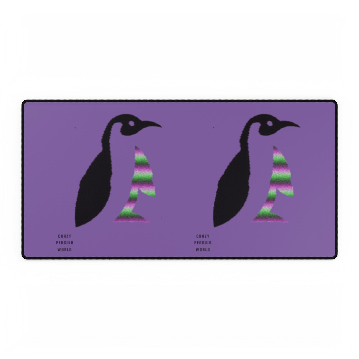 Desk Mats: Crazy Penguin World Logo Lite Purple