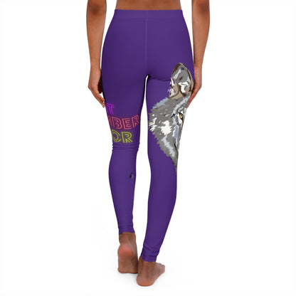 Women's Spandex Leggings: Wolves Purple