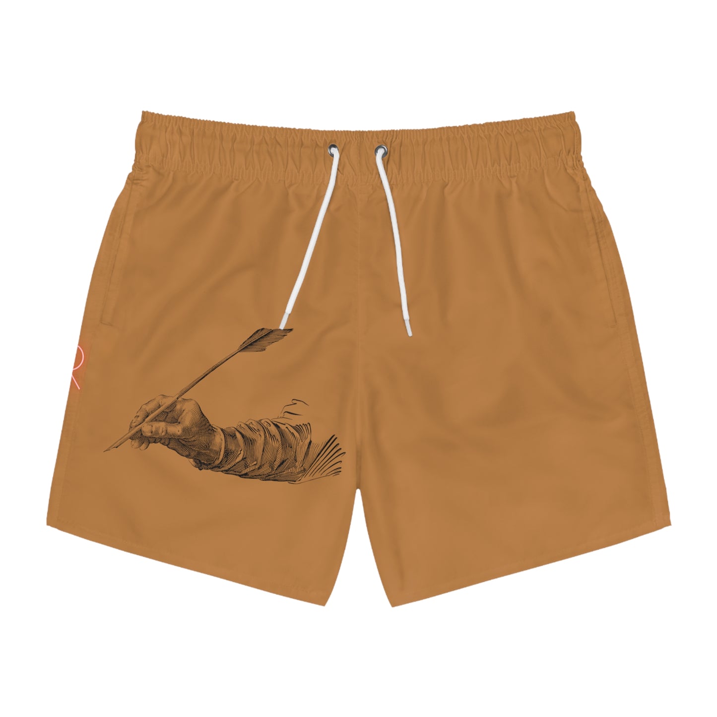 Swim Trunks: Writing Lite Brown