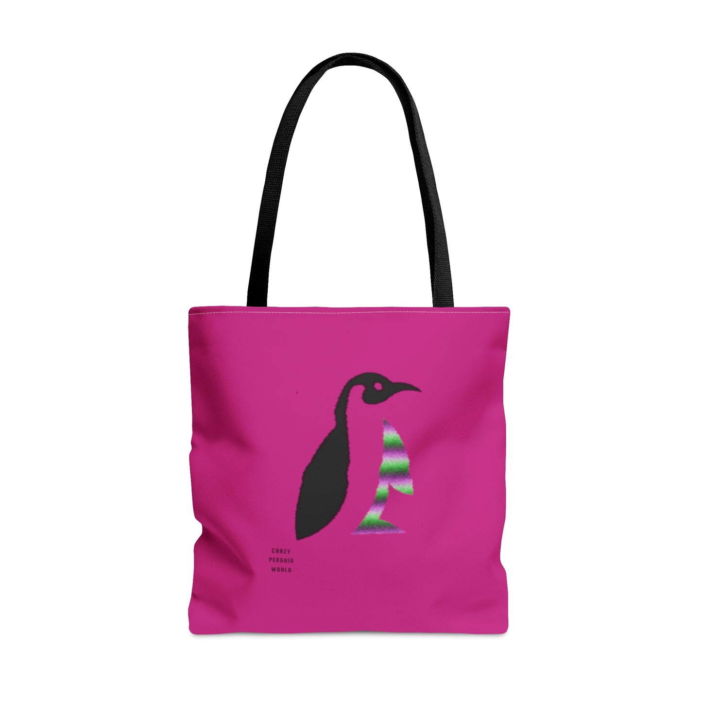 Tote Bag: Crazy Penguin World Logo Pink