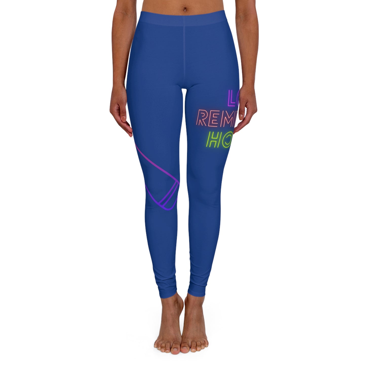 Women's Spandex Leggings: Music Dark Blue