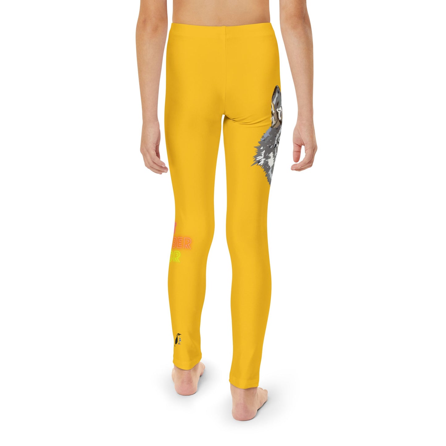 Youth Full-Length Leggings: Wolves Yellow