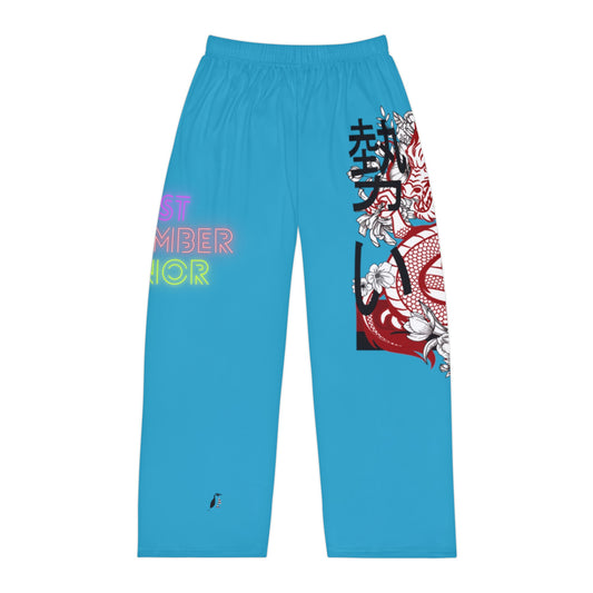 Men's Pajama Pants: Dragons Turquoise