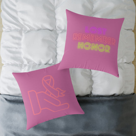 Spun Polyester Pillow: Fight Cancer Lite Pink