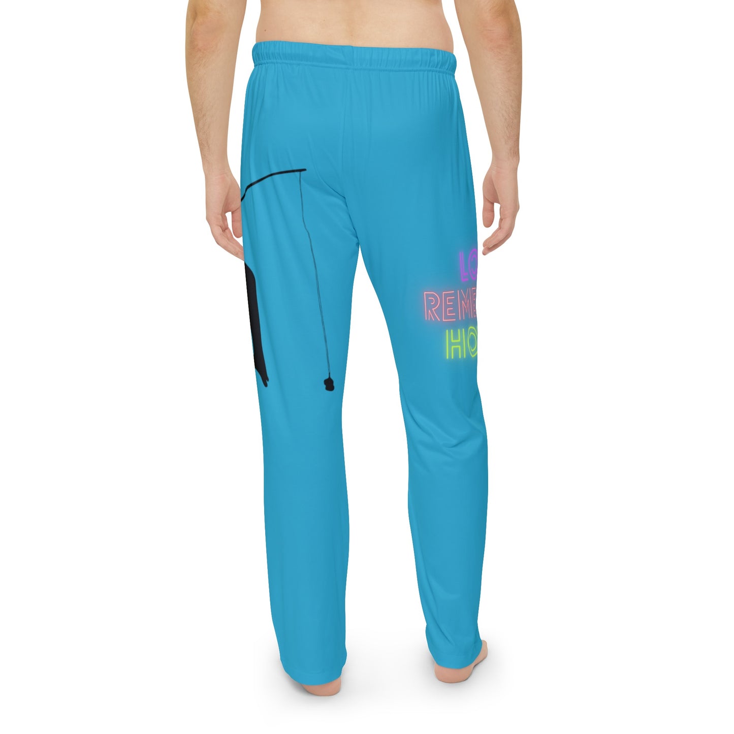 Men's Pajama Pants: Fishing Turquoise