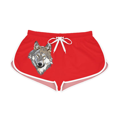 Women's Relaxed Shorts: Wolves Red