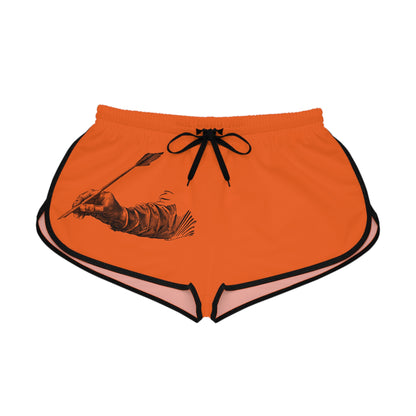 Women's Relaxed Shorts: Writing Orange