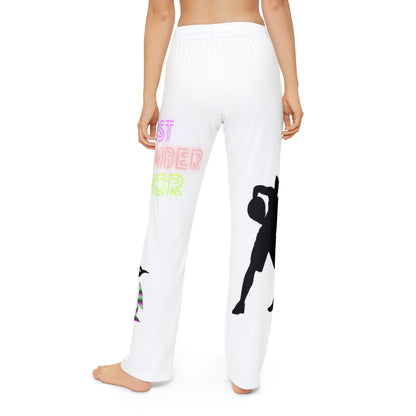 Kids Pajama Pants: Basketball White