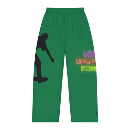 Pambabaeng Pajama Pants: Skateboarding Dark Green