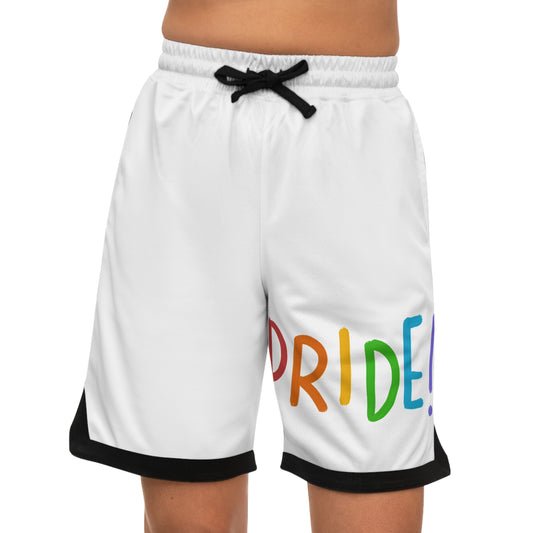 Basketball Rib Shorts: LGBTQ Pride White