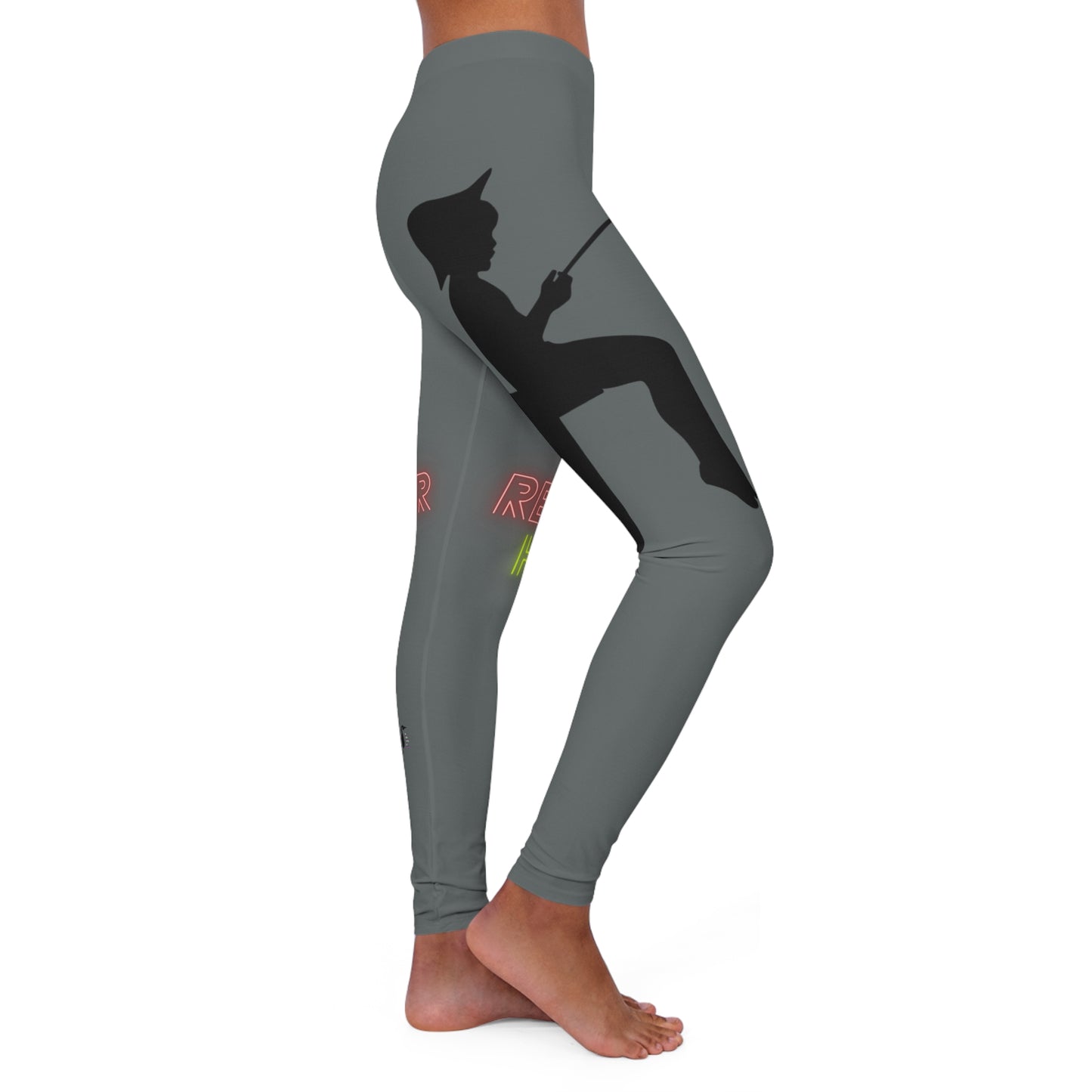 Women's Spandex Leggings: Fishing Dark Grey