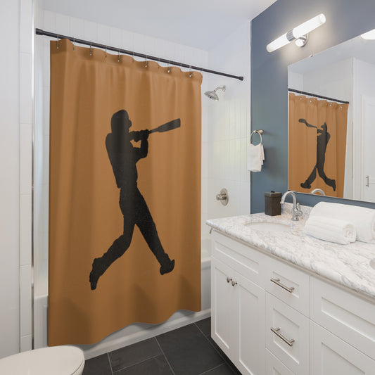 Shower Curtains: #1 Baseball Lite Brown