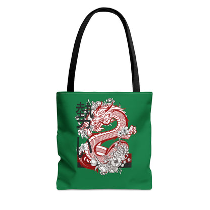 Tote Bag: Dragons Dark Green