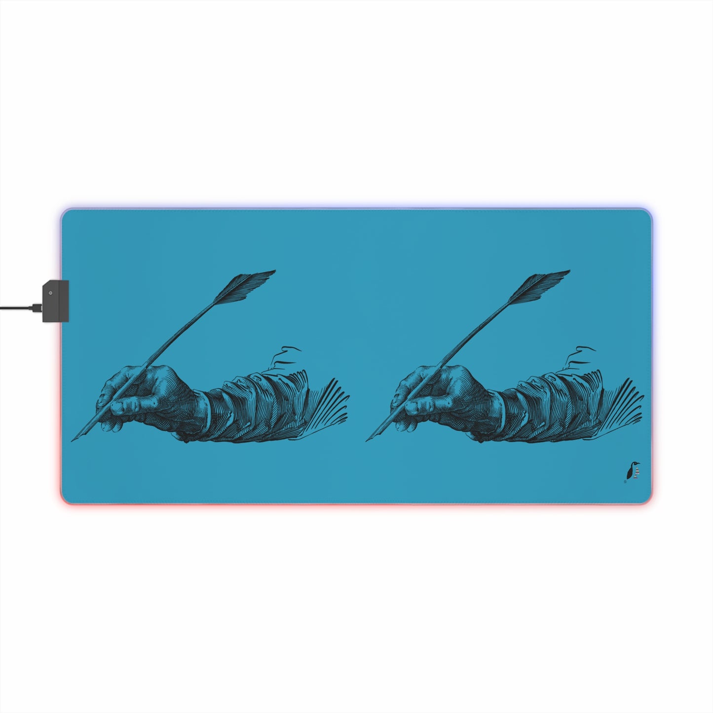 LED Gaming Mouse Pad: Writing Turquoise