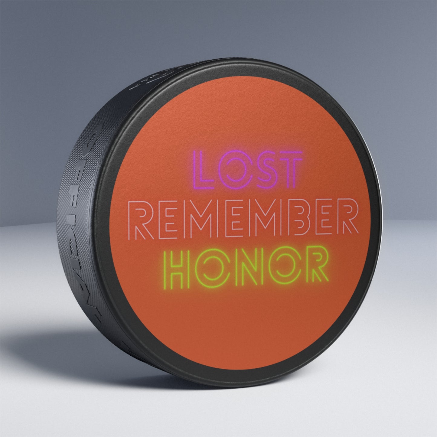 Hockey Puck: Lost Remember Honor Orange