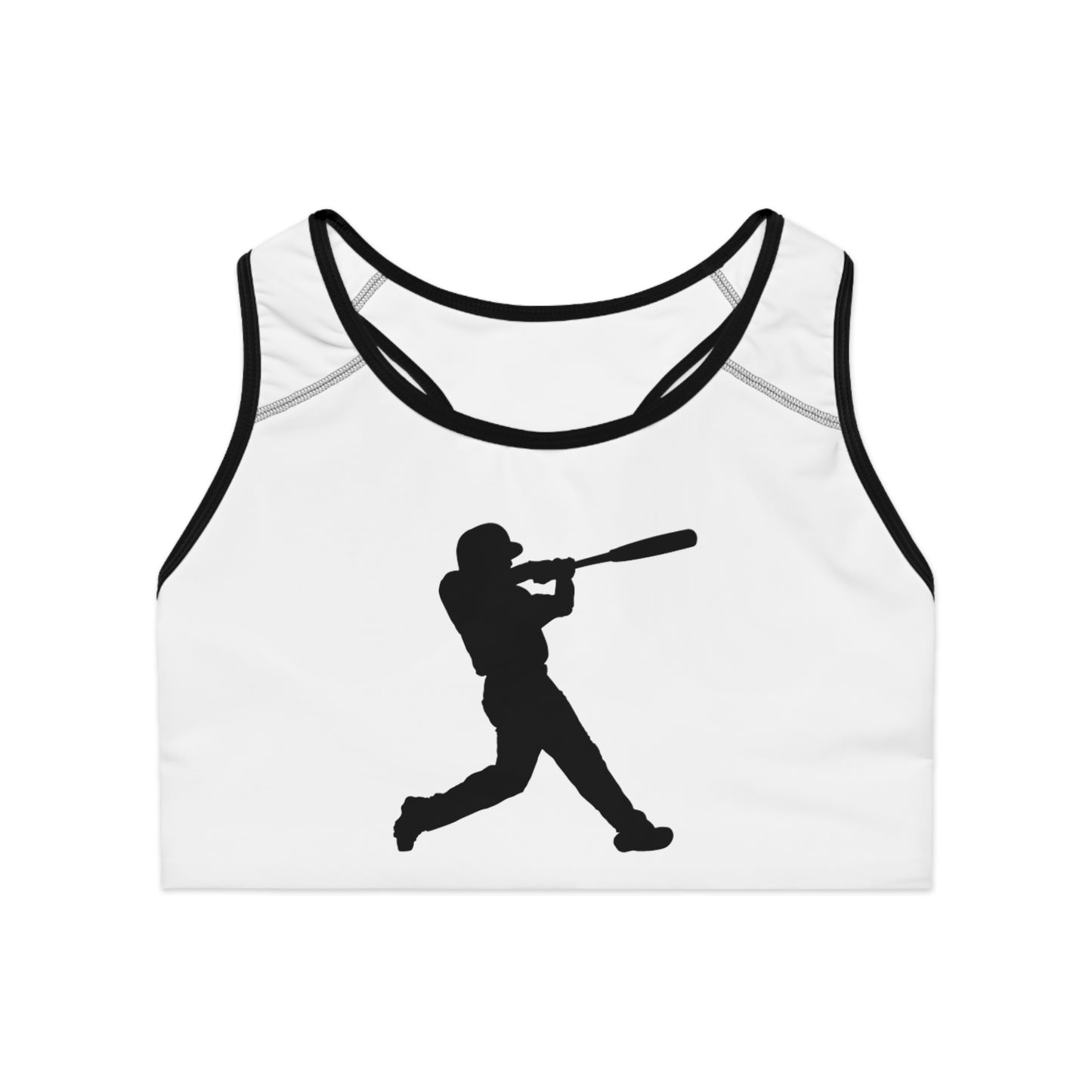 Sports Bra: Baseball White