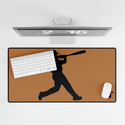 Desk Mats: Baseball Lite Brown