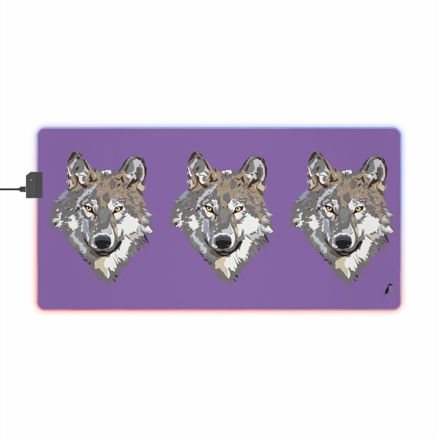 LED Gaming Mouse Pad: Wolves Lite Purple