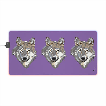 LED Gaming Mouse Pad: Wolves Lite Purple