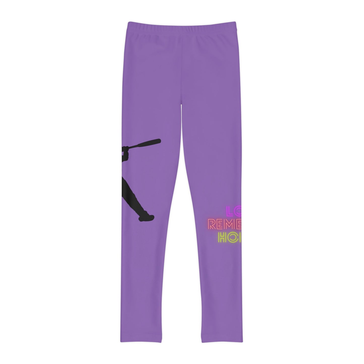 Youth Full-Length Leggings: Baseball Lite Purple