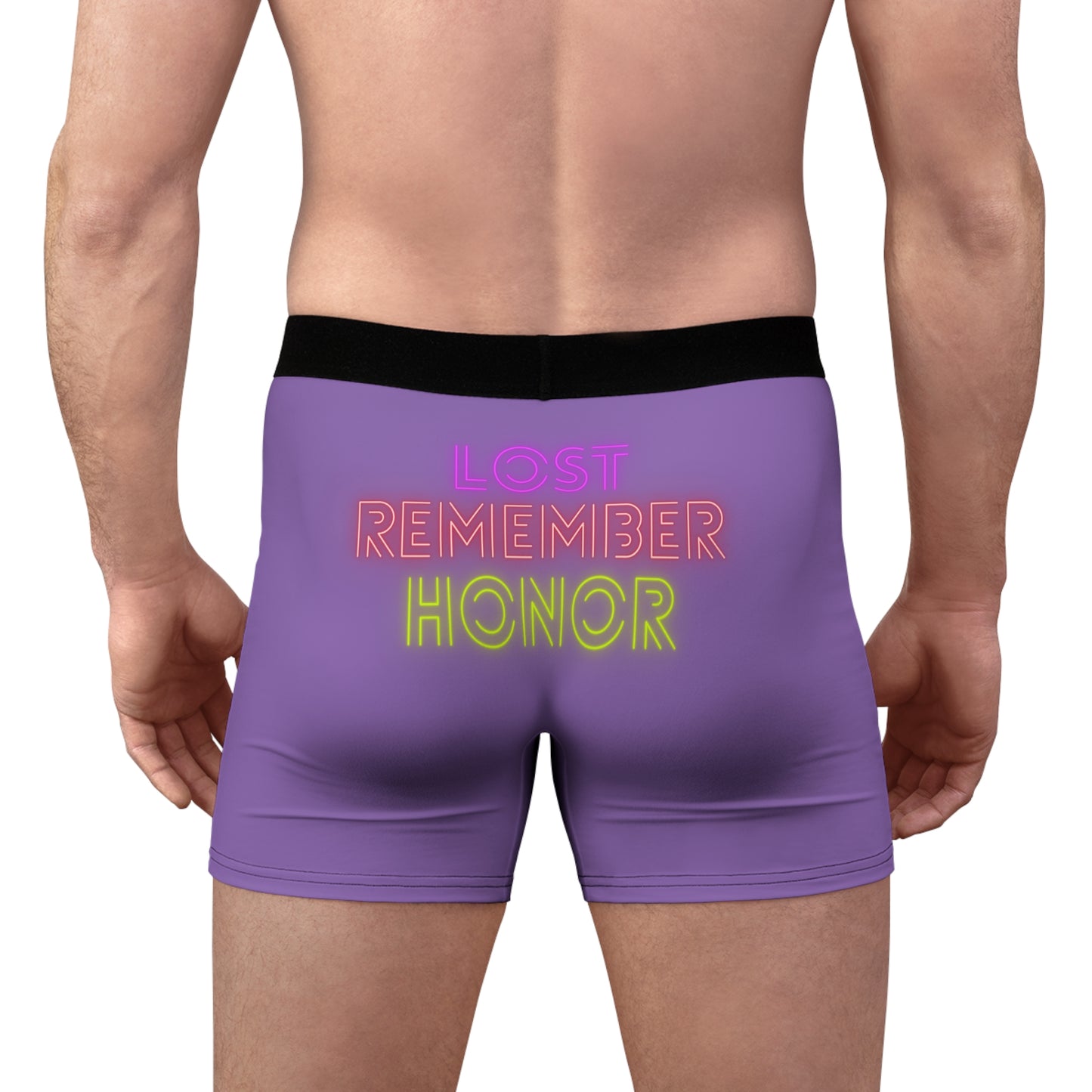 Men's Boxer Briefs: Lost Remember Honor Lite Purple