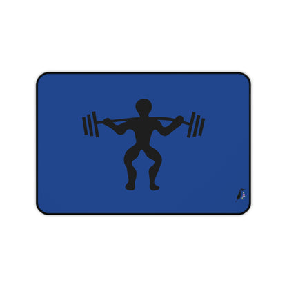 Desk Mat: Weightlifting Dark Blue