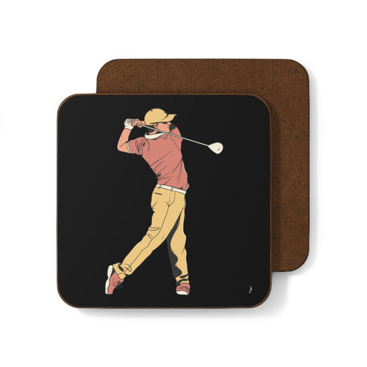 Hardboard Back Coaster: Golf Black