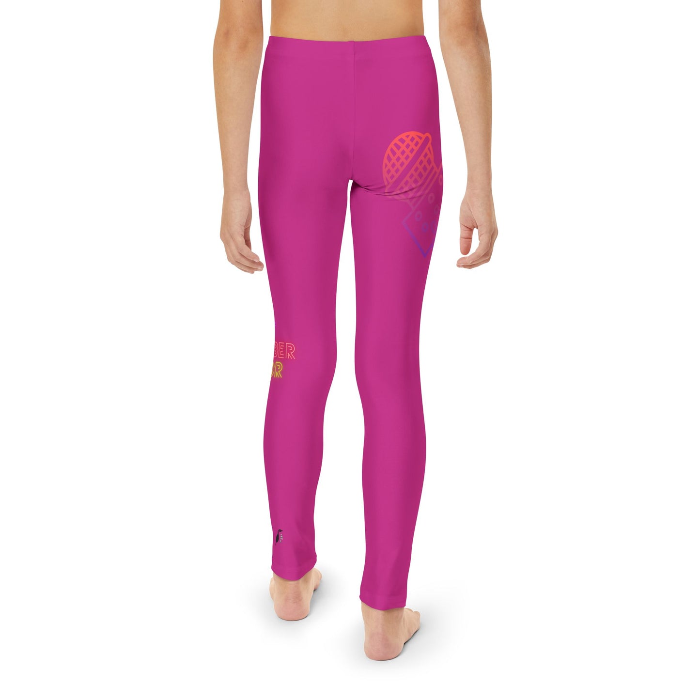 Youth Full-Length Leggings: Music Pink