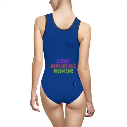 Women's Classic One-Piece Swimsuit: Wrestling Dark Blue