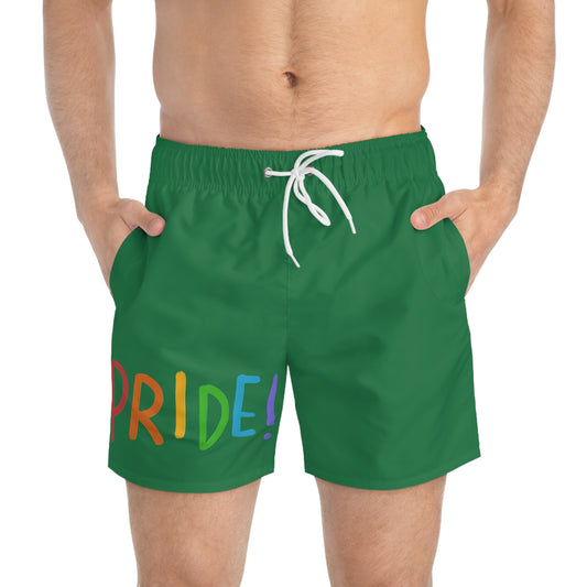 Swim Trunks: LGBTQ Pride Dark Green