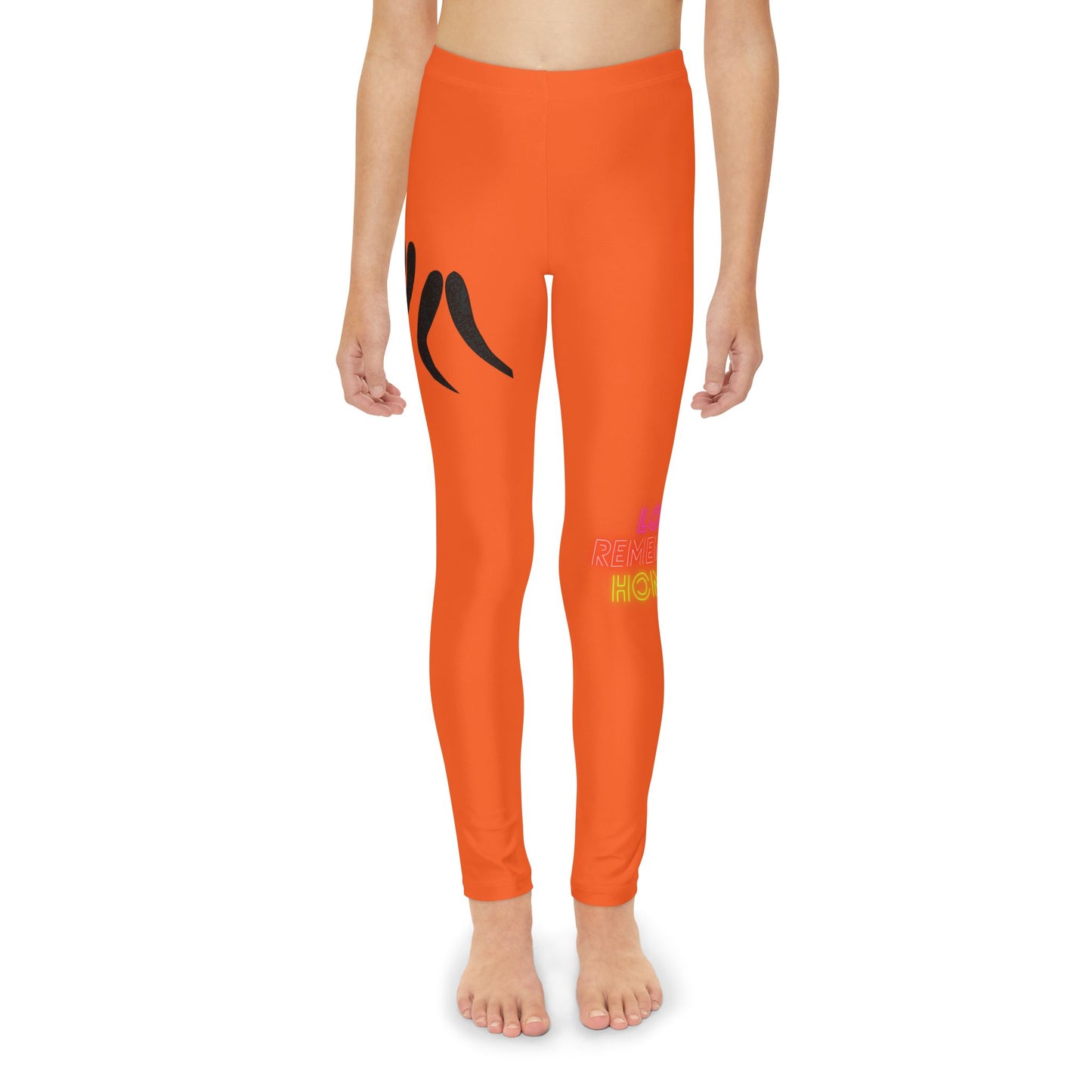 Youth Full-Length Leggings: Wrestling Orange