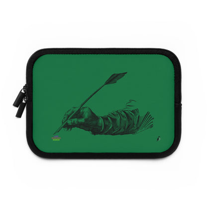 Laptop Sleeve: Writing Dark Green