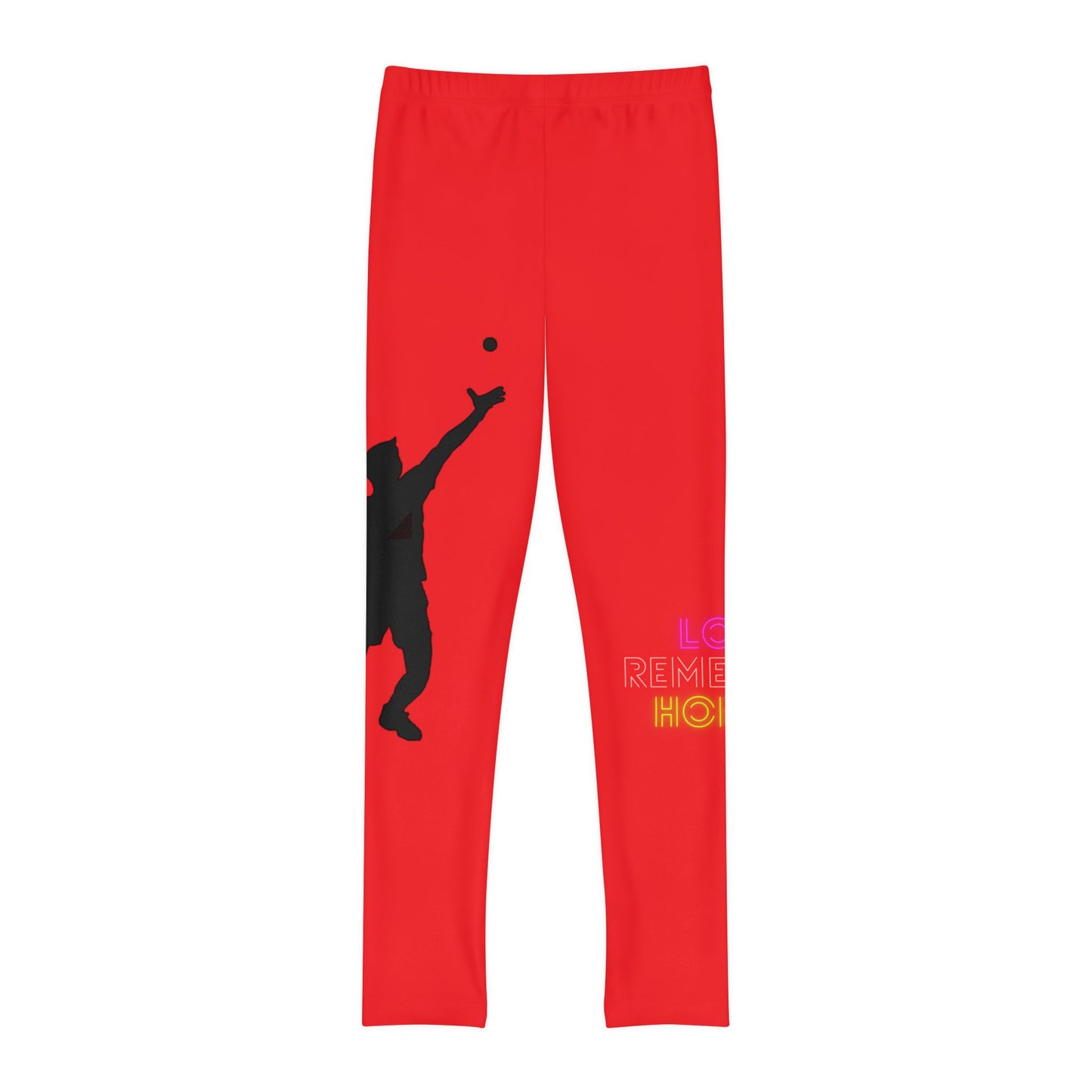 Youth Full-Length Leggings: Tennis Red