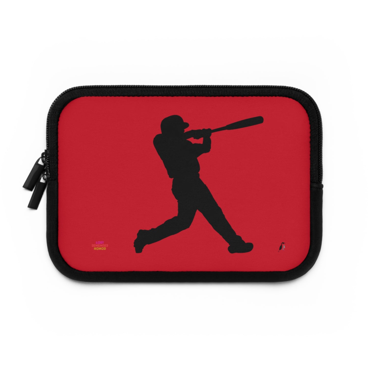 Laptop Sleeve: Baseball Dark Red