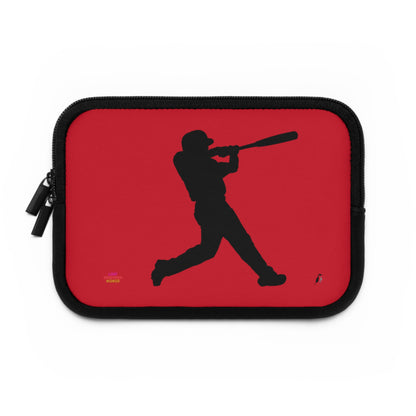 Laptop Sleeve: Baseball Dark Red