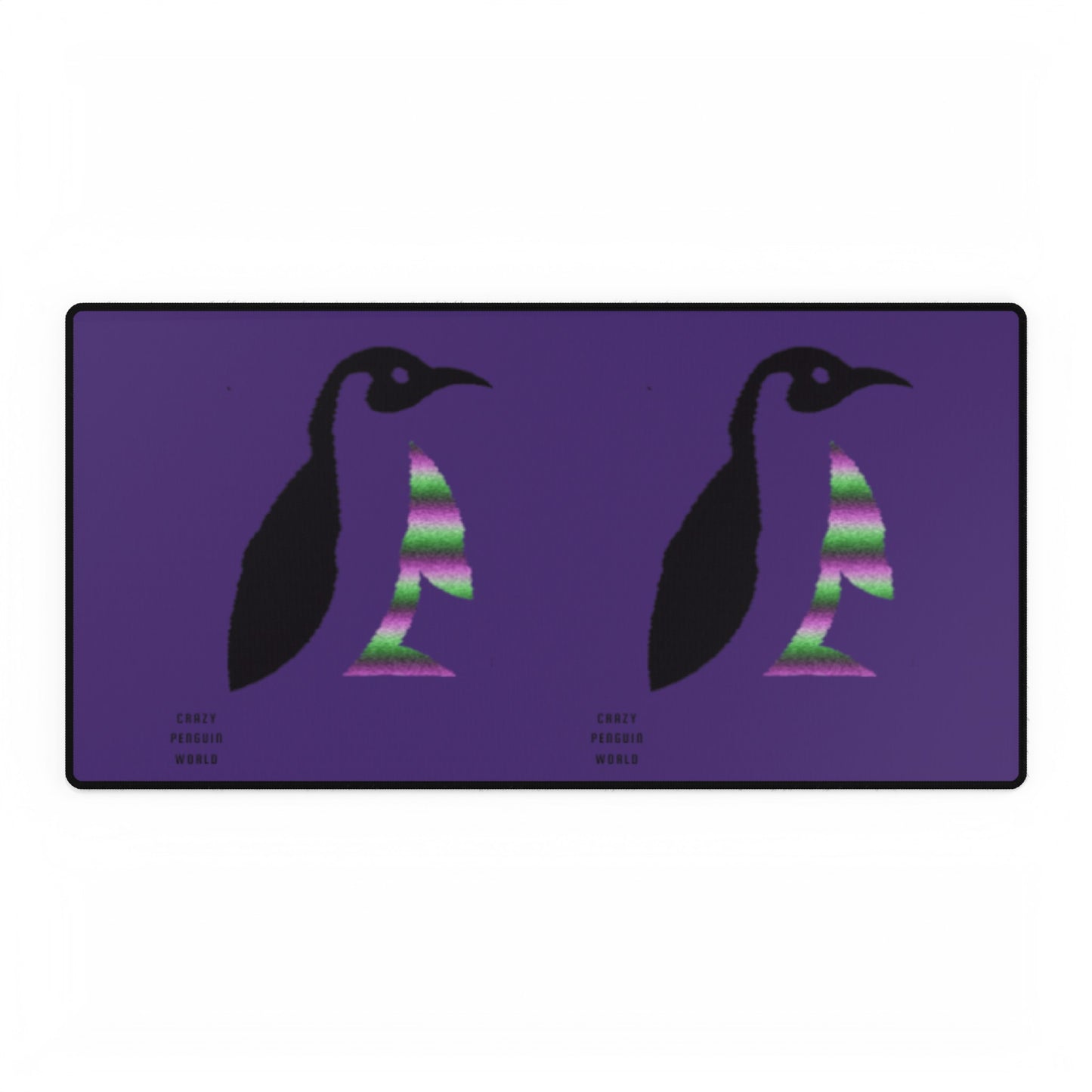 Desk Mats: Crazy Penguin World Logo Purple
