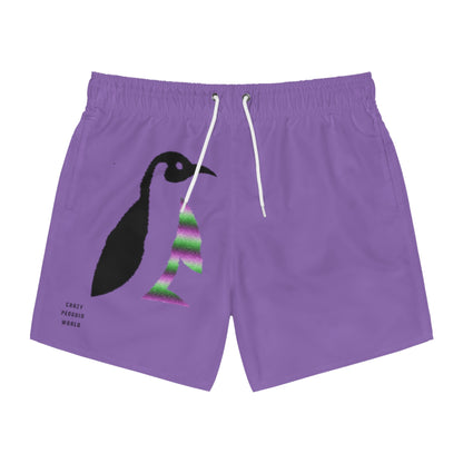 Swim Trunks: Crazy Penguin World Logo Lite Purple