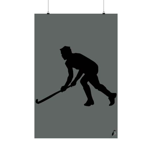 Premium Matte Vertical Posters: Hockey Dark Grey