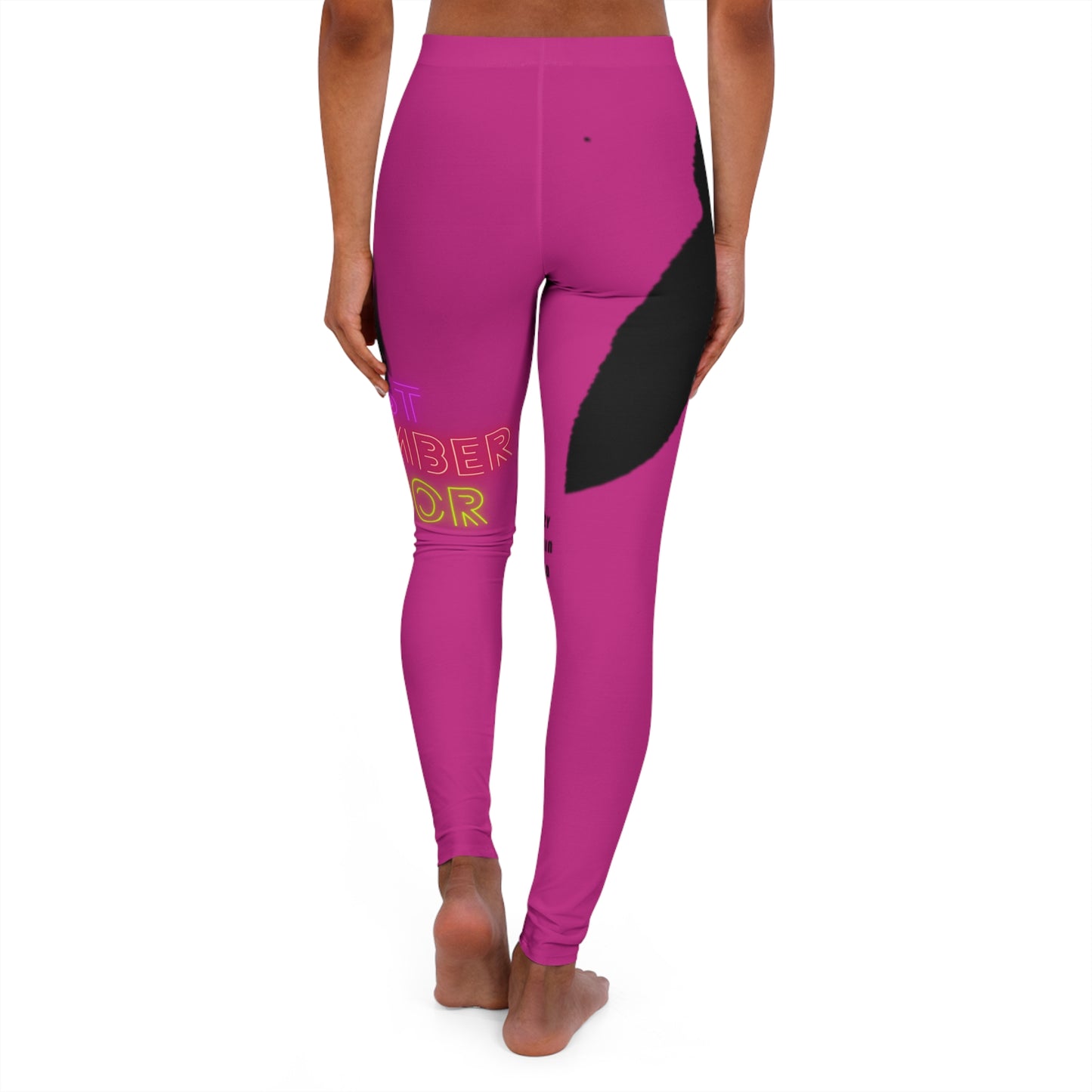 Women's Spandex Leggings: Crazy Penguin World Logo Pink