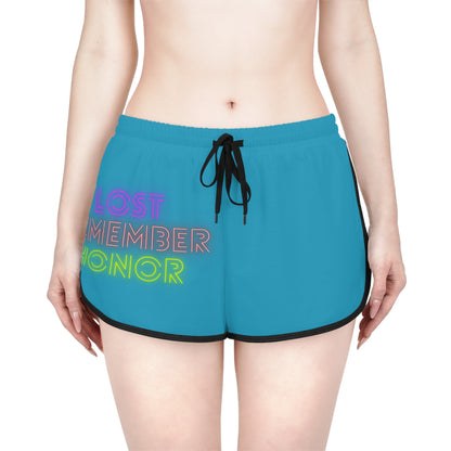 Women's Relaxed Shorts: Lost Remember Honor Turquoise