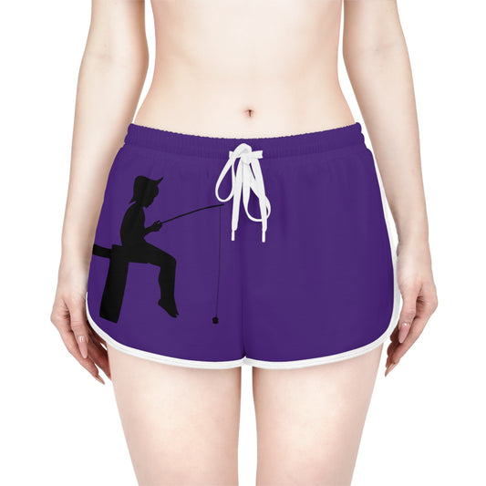 Women's Relaxed Shorts: Fishing Purple